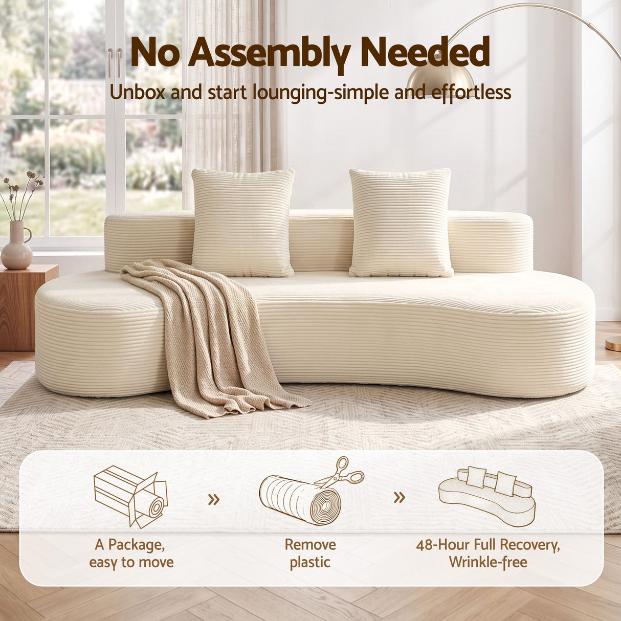Tavernes 4 Seater Modular Sofa, White