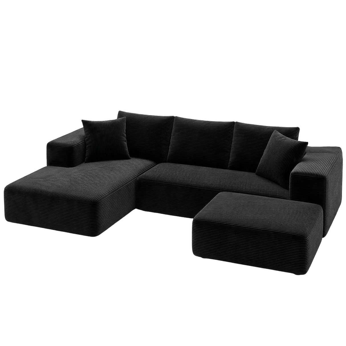 Tavernes 5 Seater Modular Sofa, Black