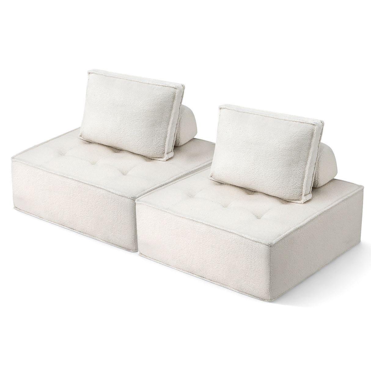 Motril 2 Seater Floor Sofa, White