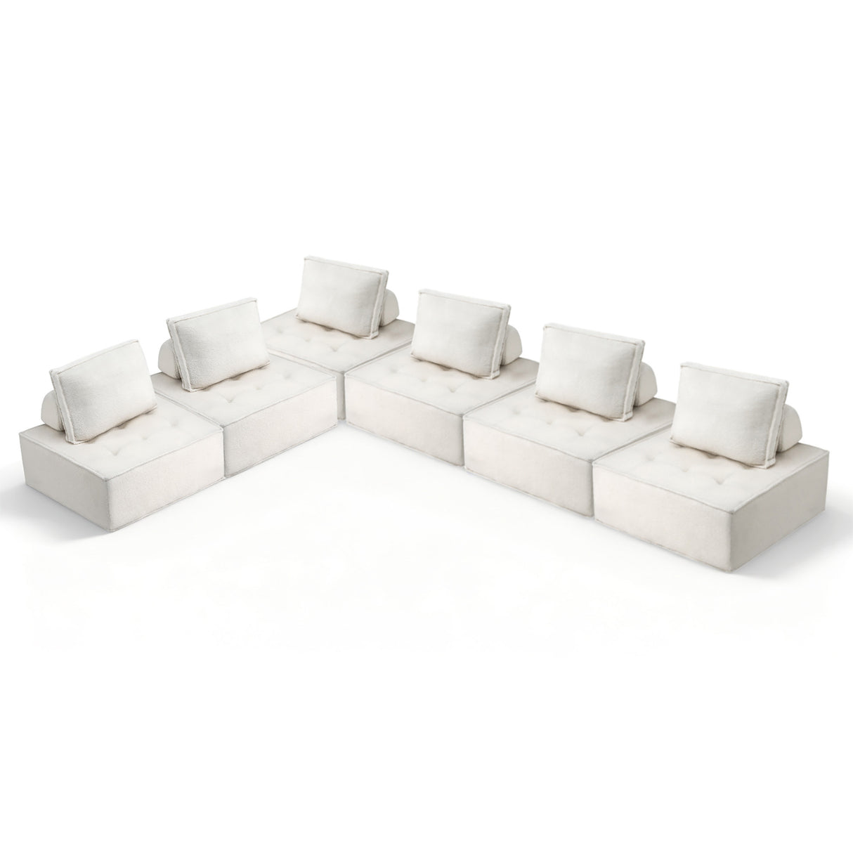 Motril 6 Seater Floor Sofa, White