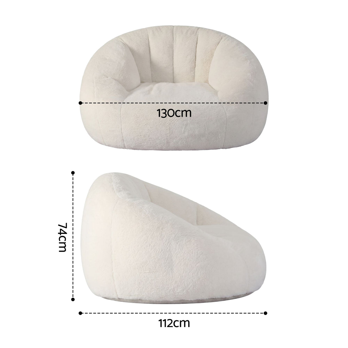 Garraf 1 Seater Bean Bag Sofa, White