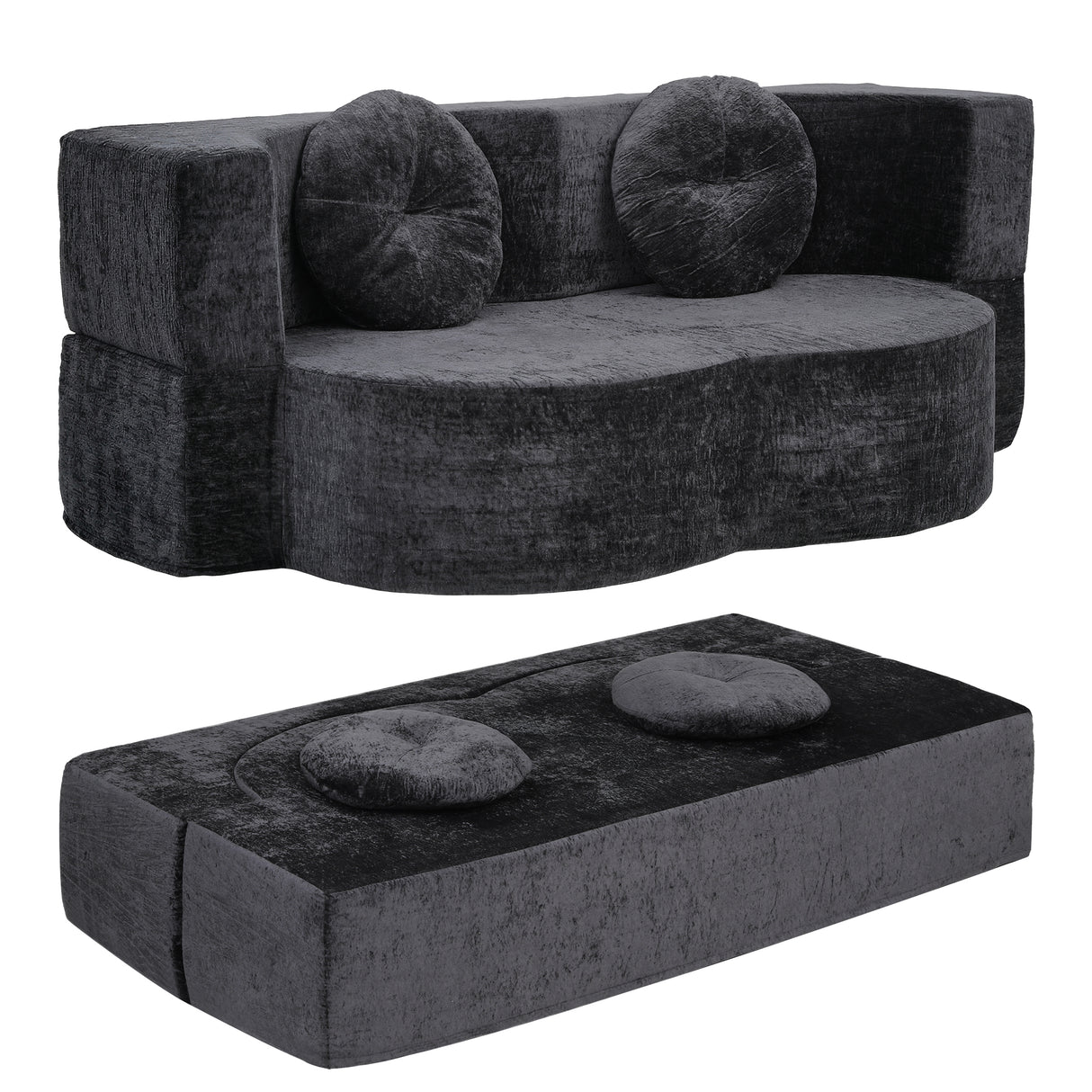 Cunit 2 Seater Sofa Bed, Grey