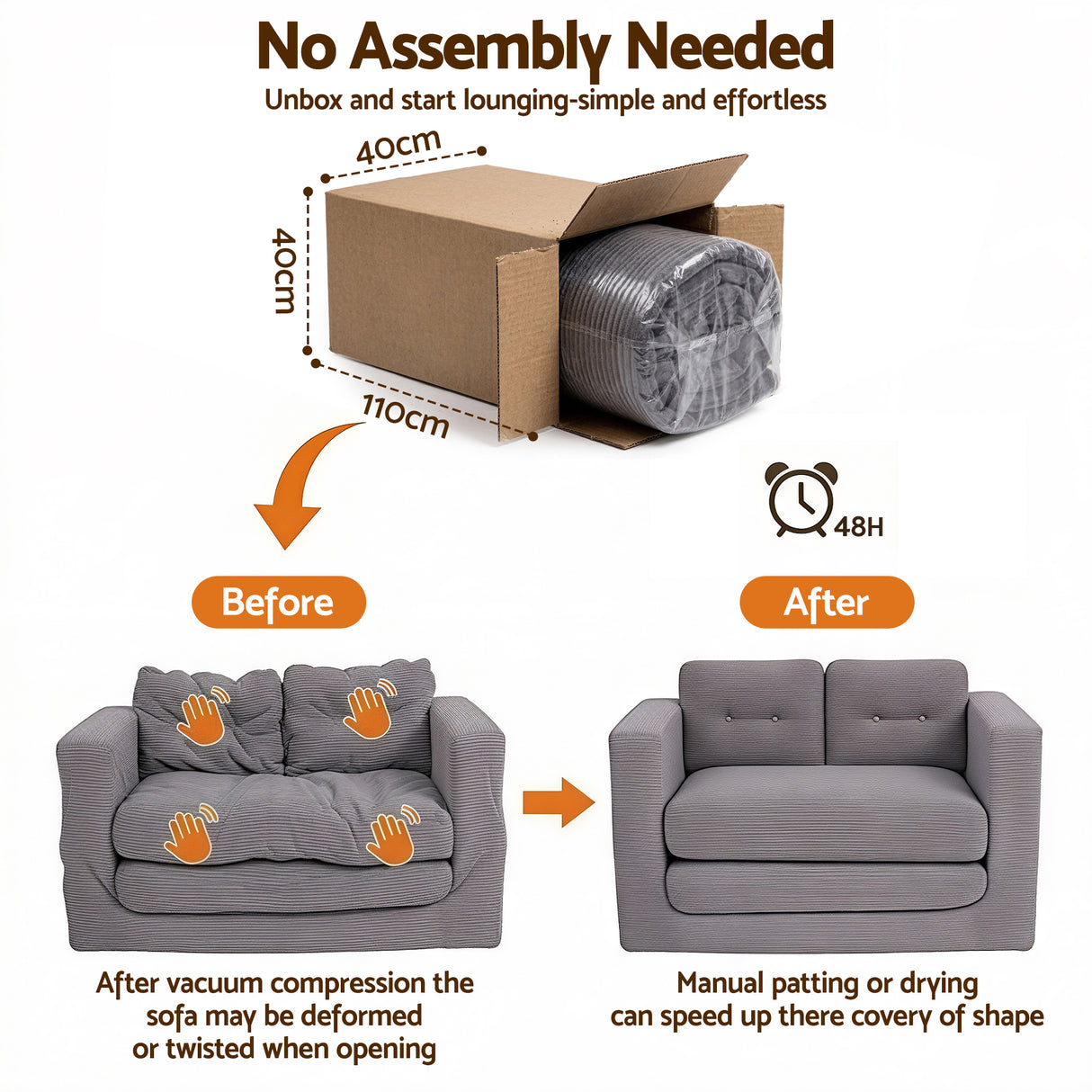 Vilanova 2 Seater Sofa Bed, Grey