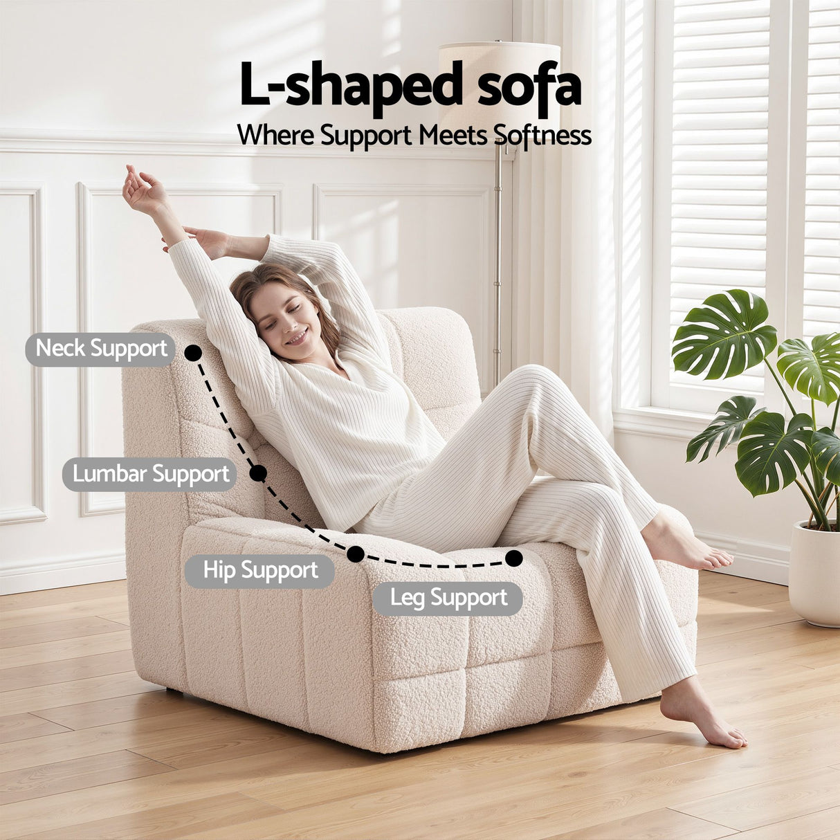 Roda 1 Seater Floor Sofa, White
