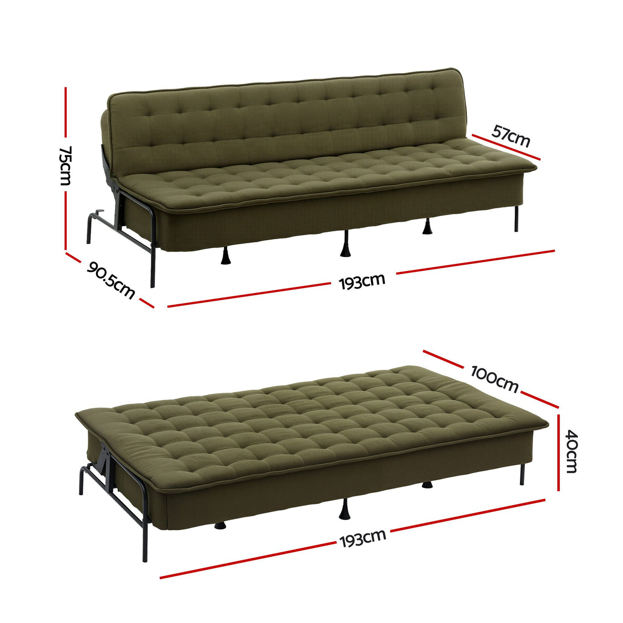 Ronda 3 Seater Sofa Bed
