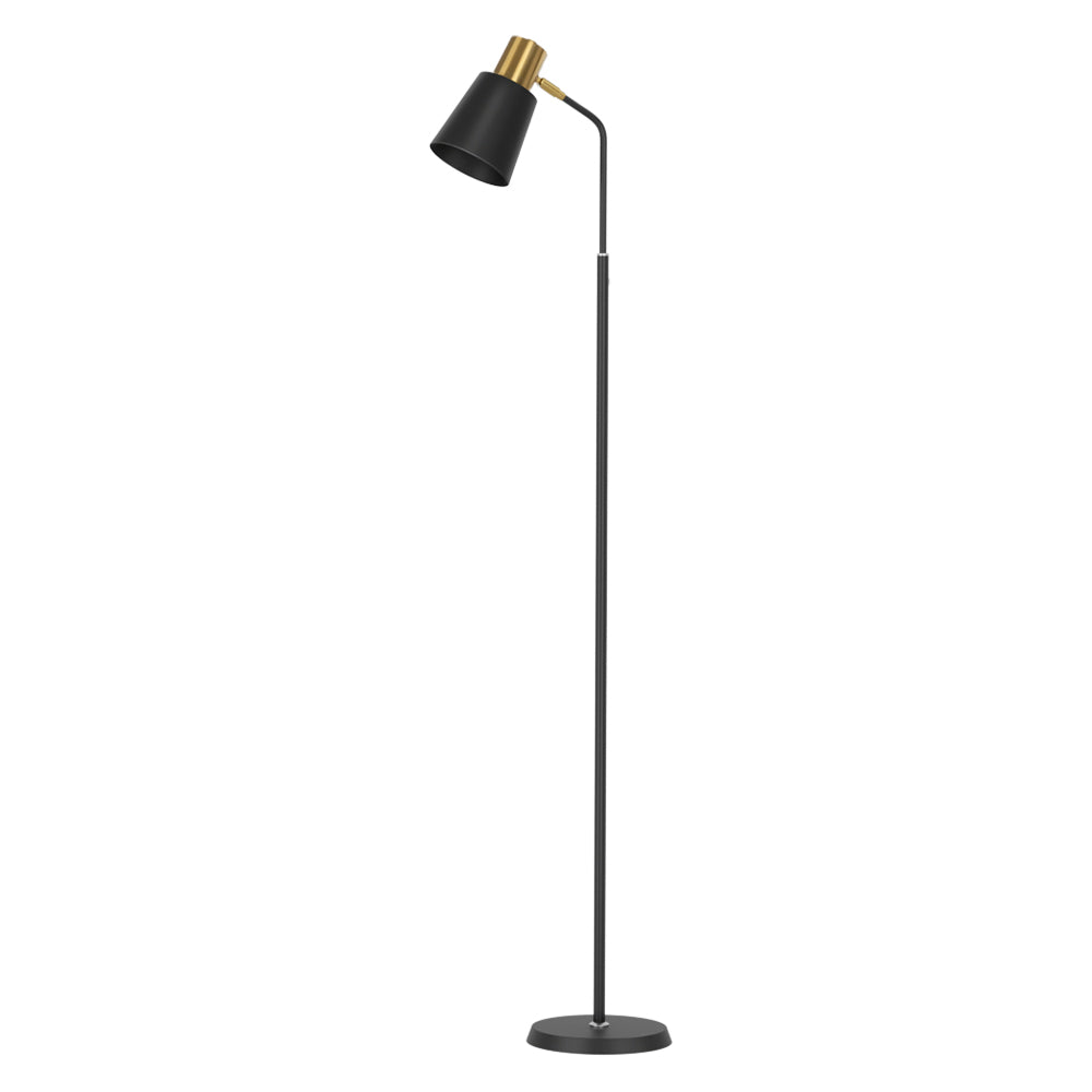 Modern black floor lamp with metal stand