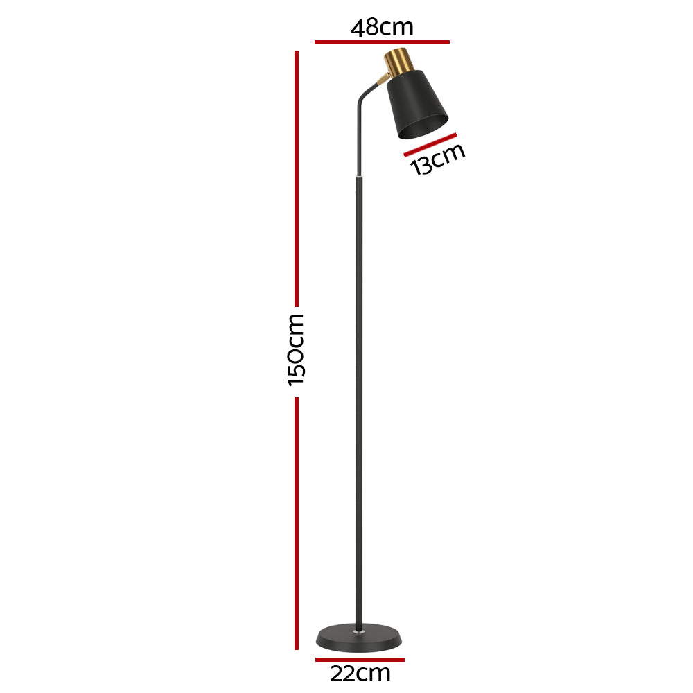 Modern black floor lamp with metal stand