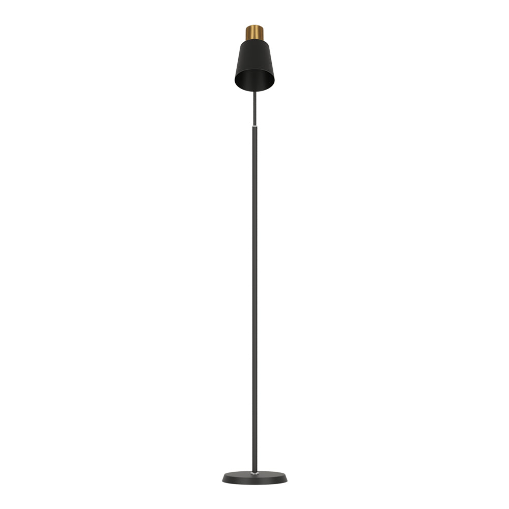 Modern black floor lamp with metal stand