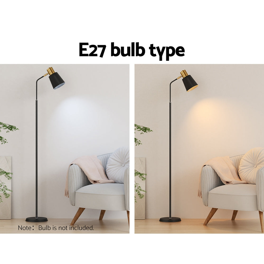 Modern black floor lamp with metal stand