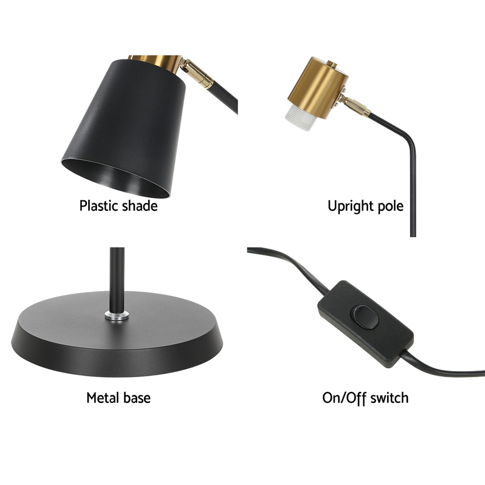Modern black floor lamp with metal stand