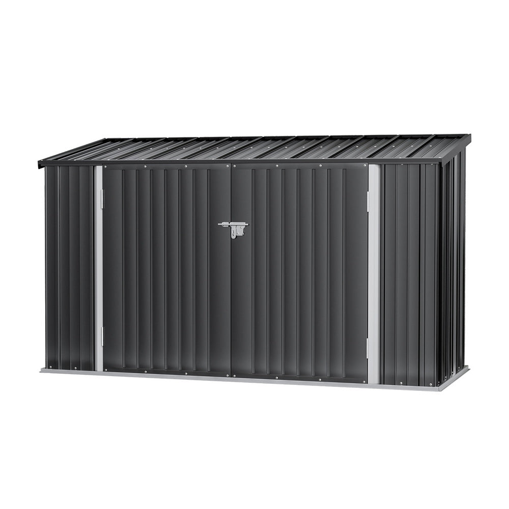 Grey steel bike storage shed, 2.22 x 0.91m (view 3)