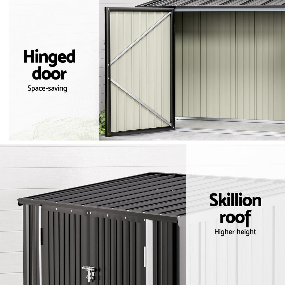 Grey steel bike storage shed, 2.22 x 0.91m (view 5)