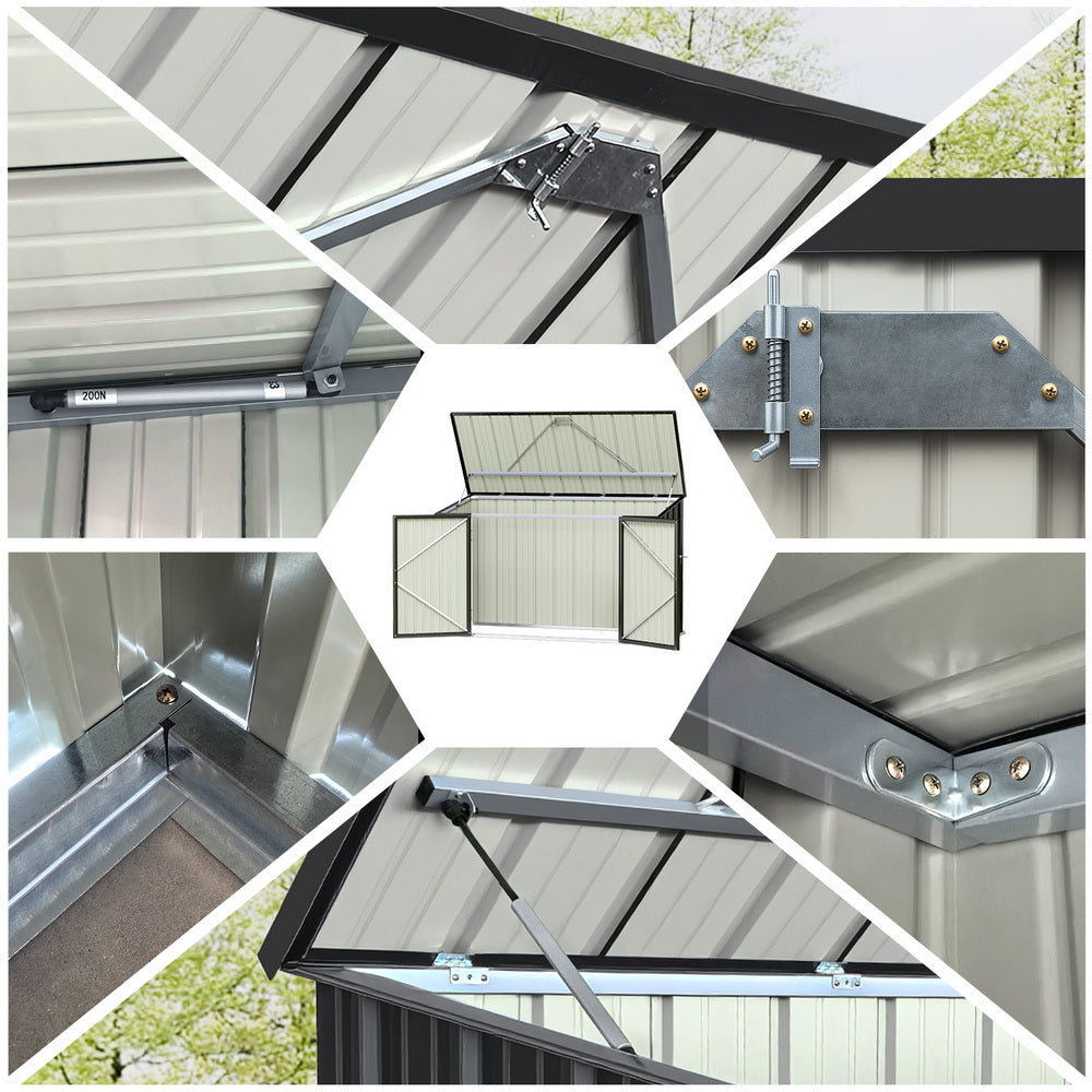 Grey steel bike storage shed, 2.22 x 0.91m (view 6)