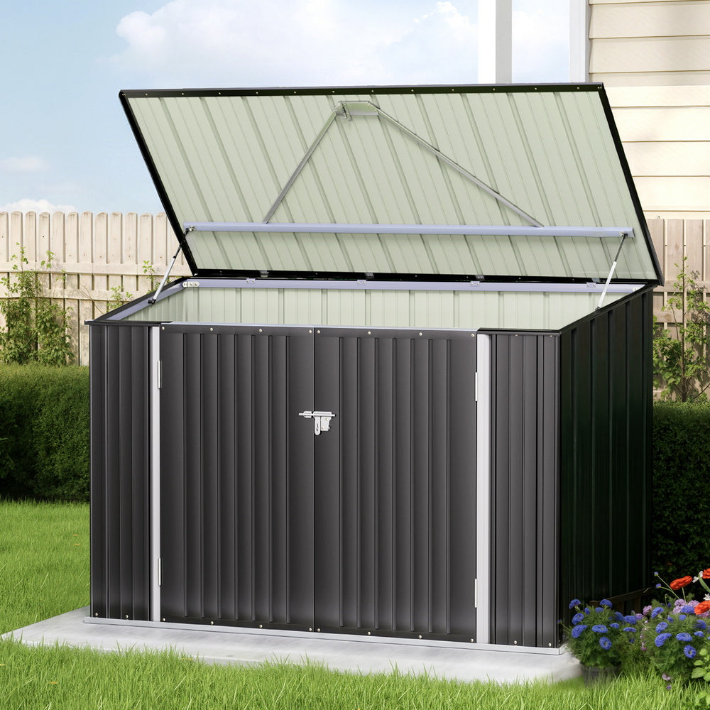 Grey steel bike storage shed, 2.22 x 0.91m (view 7)