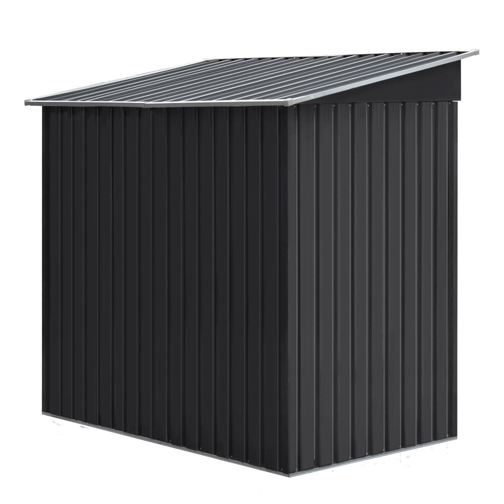 Garden Shed 1.94 x 1.21M Galvanised Steel with Sliding Doors - Grey