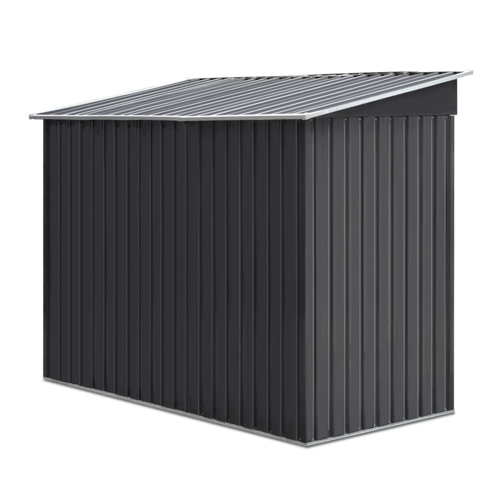 Garden Shed 2.38 x 1.31M Galvanised Steel with Sliding Doors - Grey