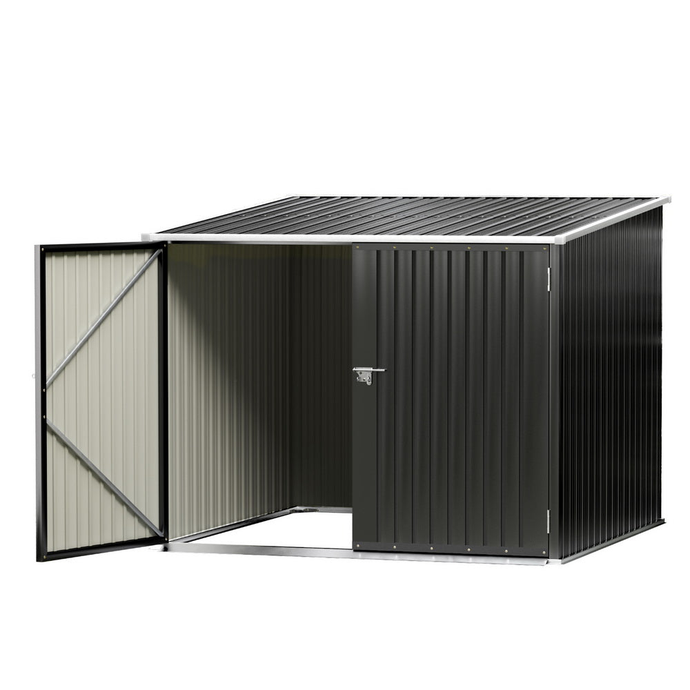 Black metal garden shed 2.06 x 1.96m
