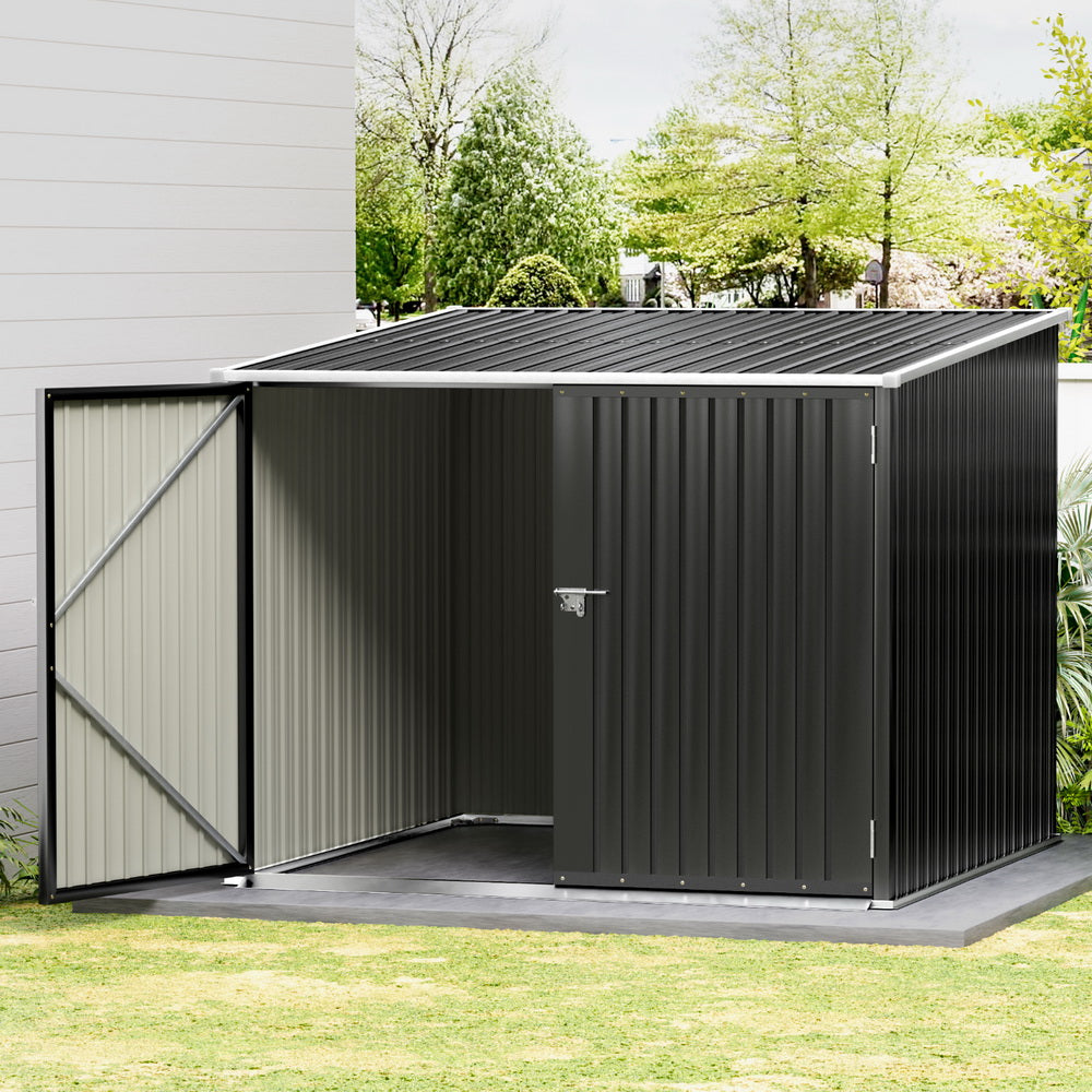 Black metal garden shed 2.06 x 1.96m (view 7)