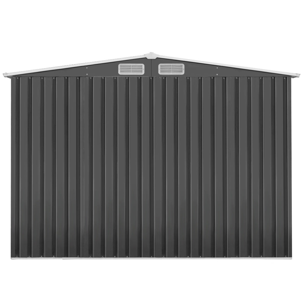 Grey metal garden shed with steel base, 2.6 x 3.89m (view 3)