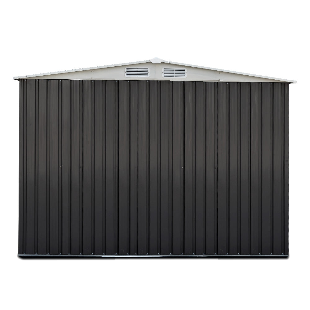 Grey metal garden shed 2.58 x 2.07m with sliding doors (view 4)