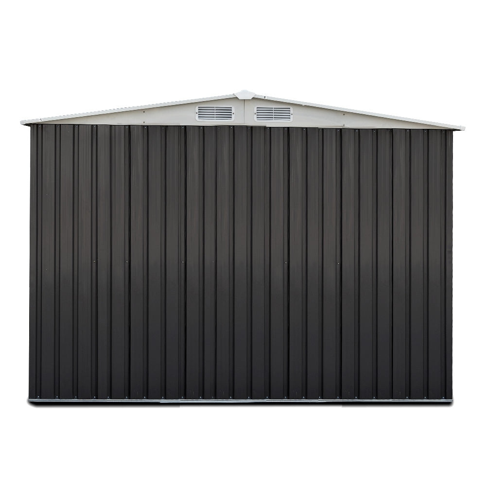 Grey metal garden shed with steel base, 2.58 x 2.07m (view 4)
