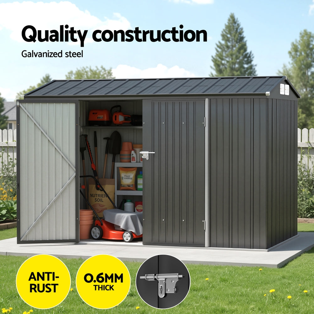 Garden shed interior storage space