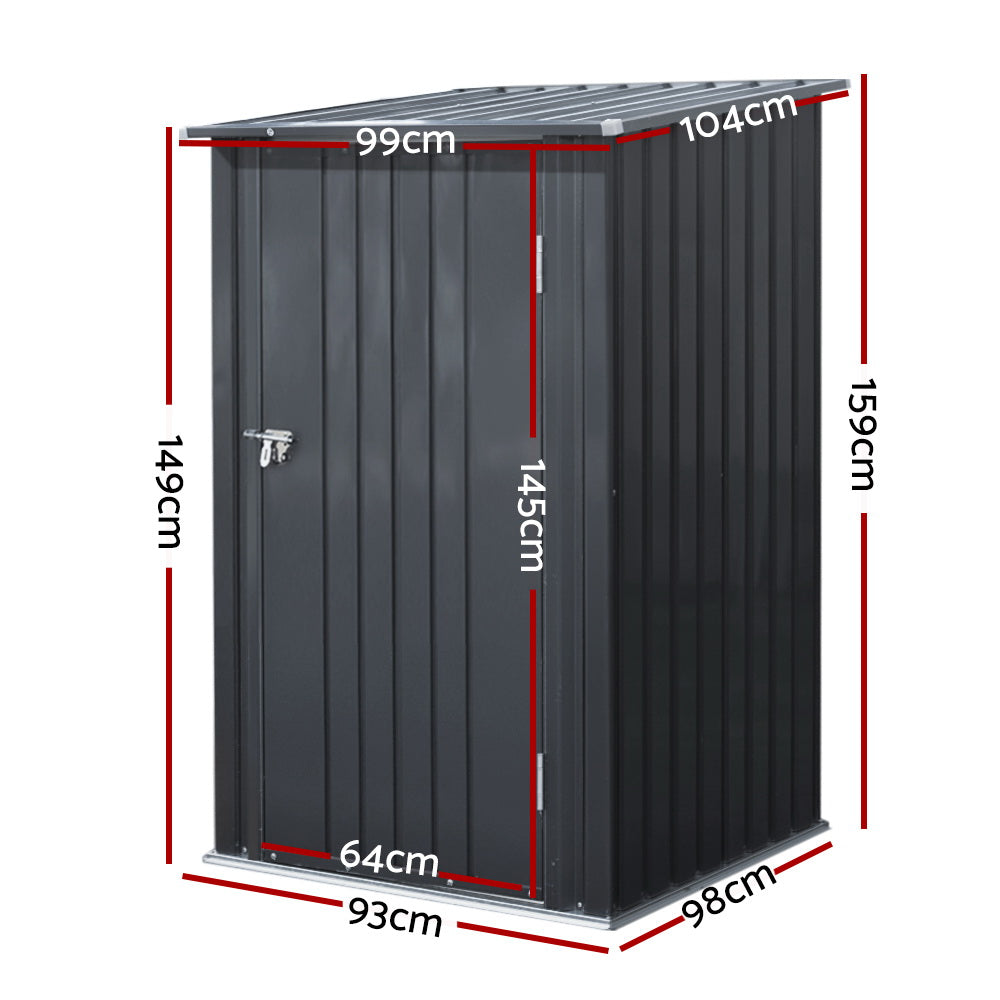 Garden Shed 0.99 x 1.04M Galvanised Steel - Anthracite