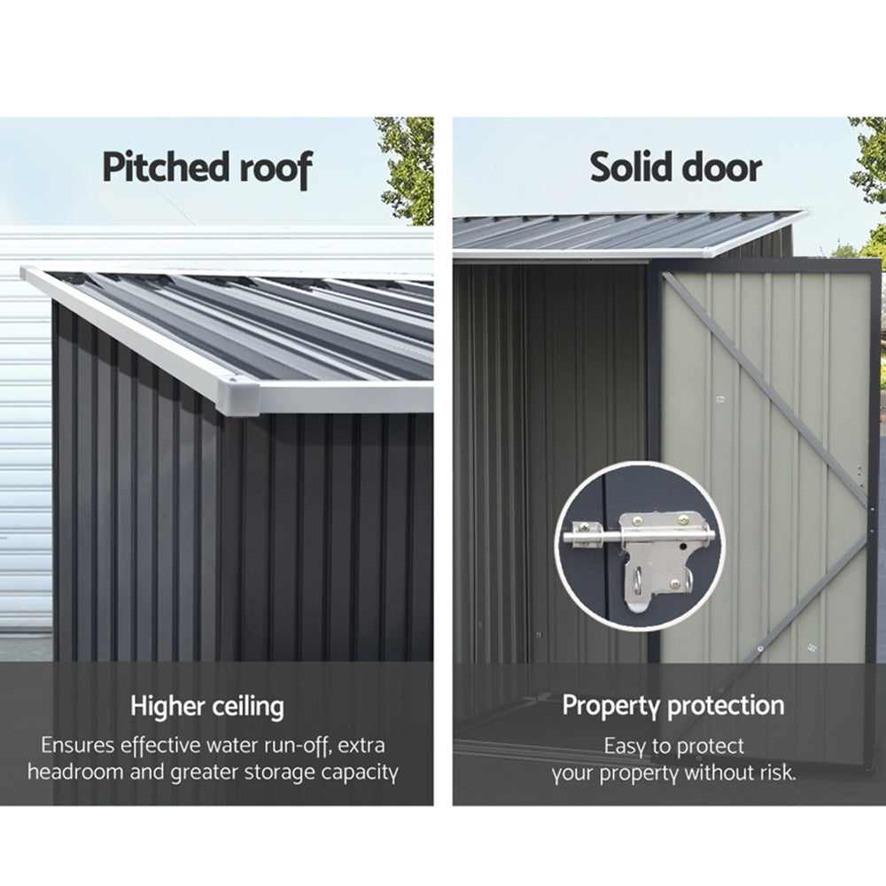 Garden Shed 0.99 x 1.04M Galvanised Steel - Anthracite