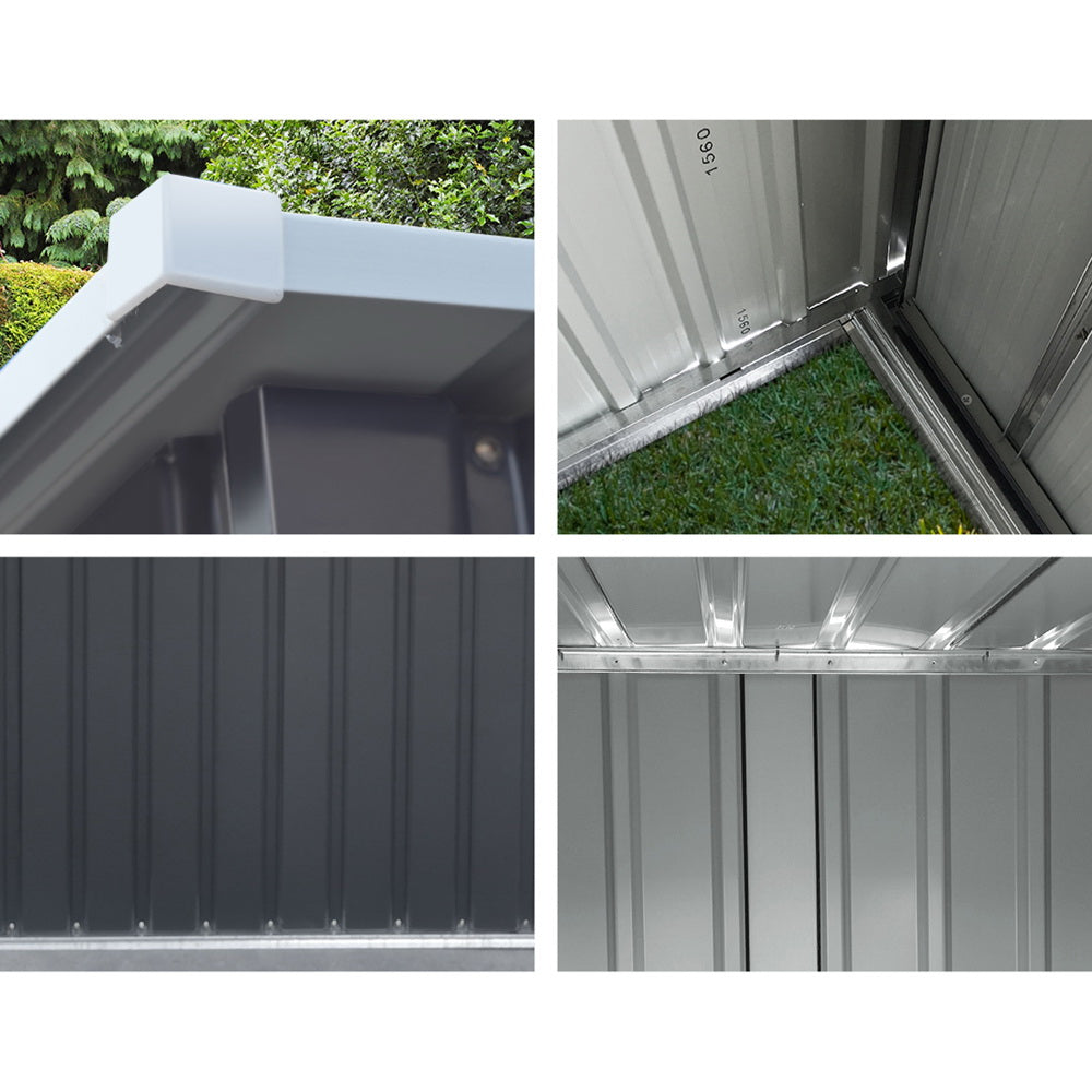 Garden Shed 0.99 x 1.04M Galvanised Steel - Anthracite