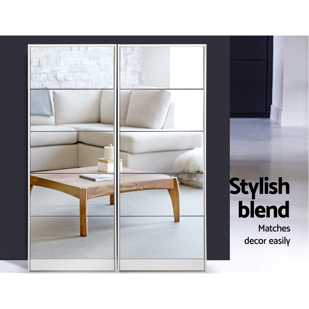 Glenorchy Full Length Mirror Shoe Cabinet, White image 6