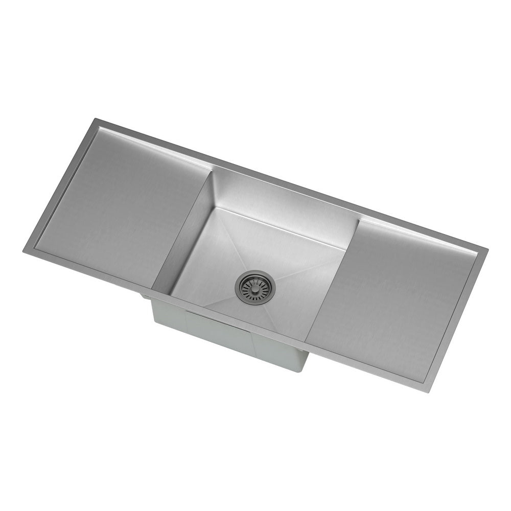 Kitchen sink, stainless steel silver single bowl 122x45cm