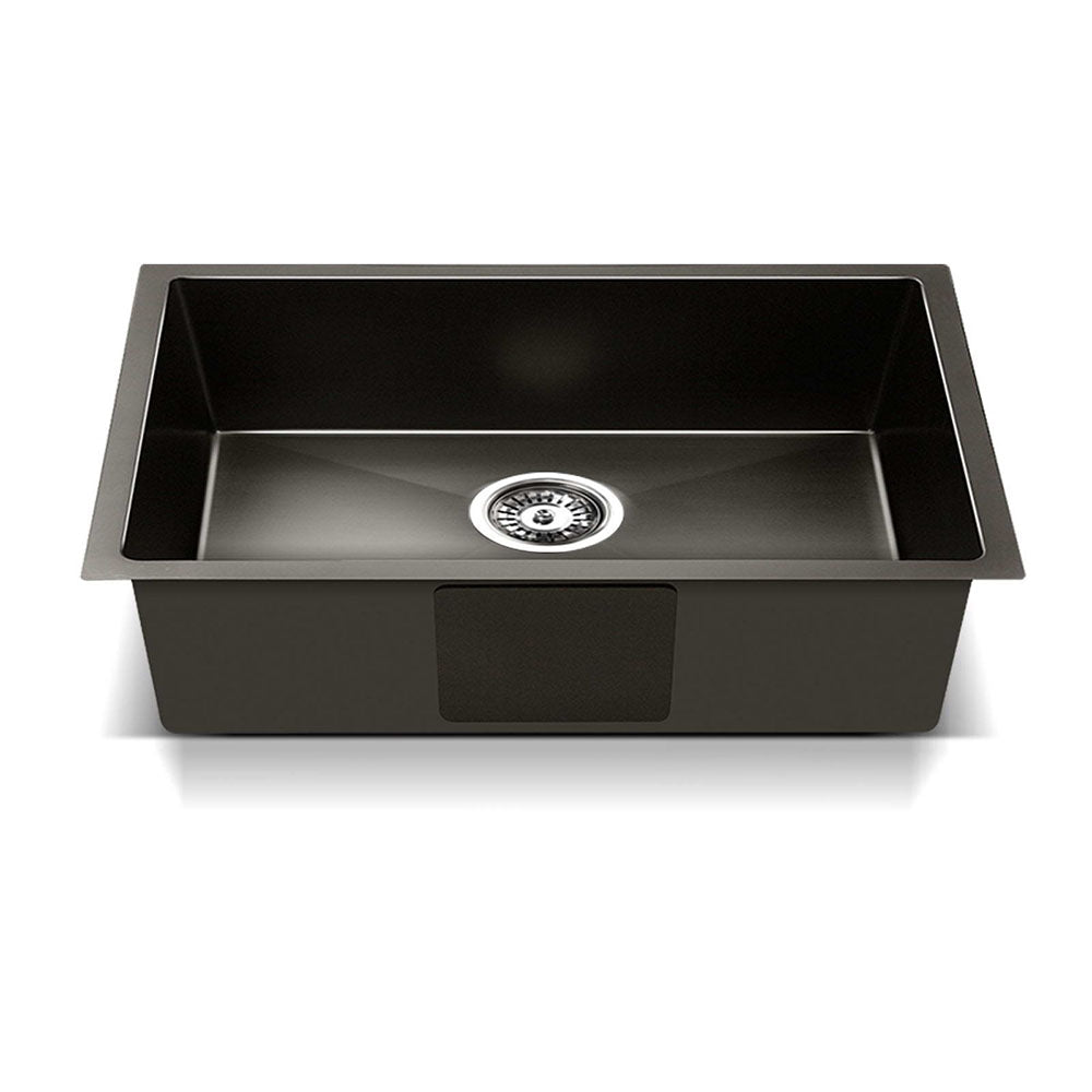 Stainless steel kitchen sink, black single bowl 45x30cm