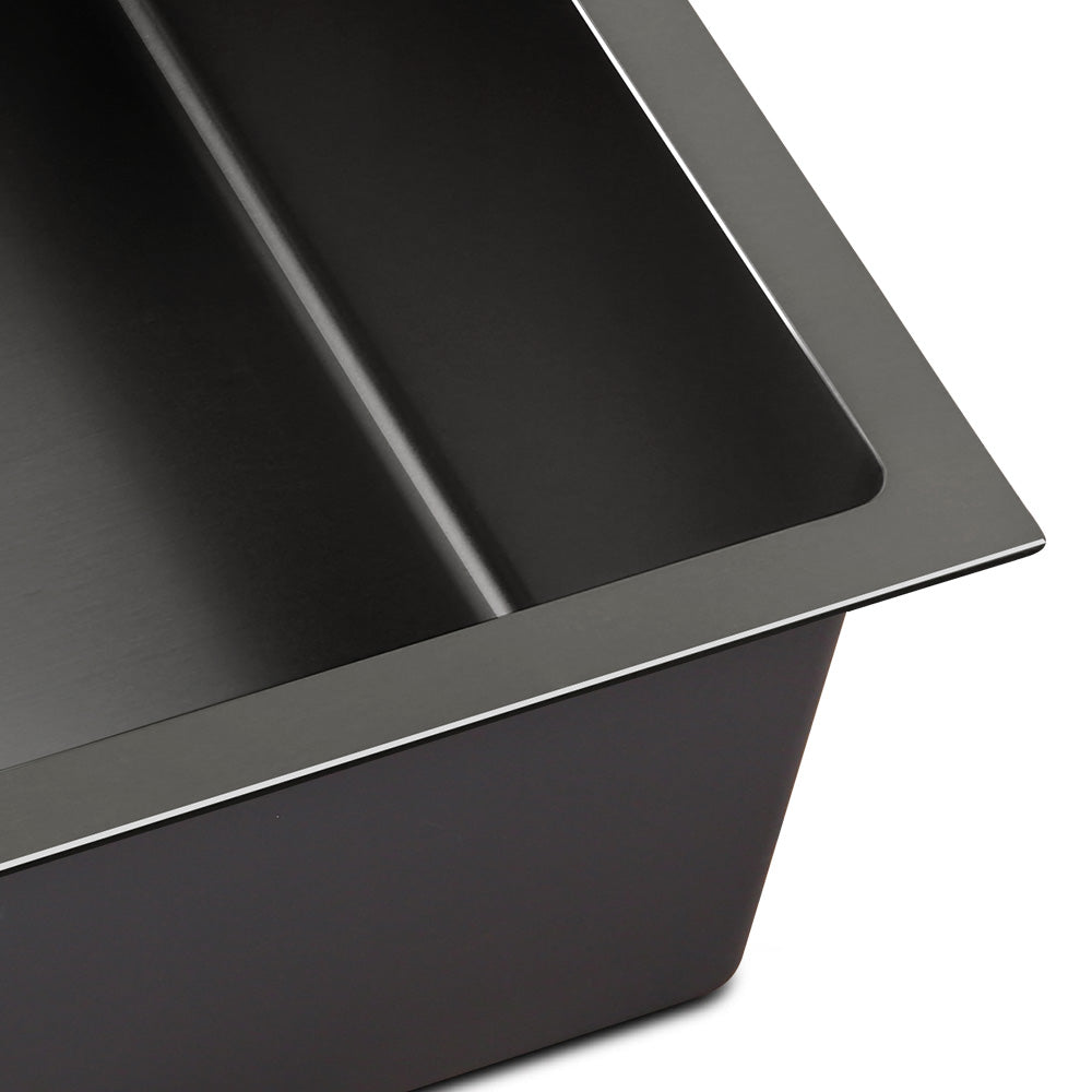Stainless steel kitchen sink, black single bowl 70x45cm