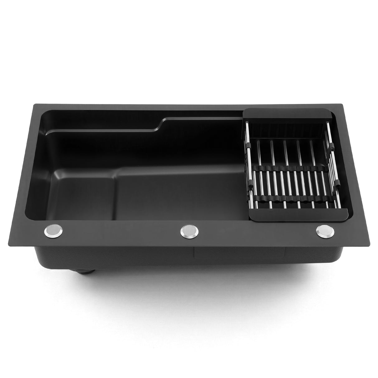 Stainless steel kitchen sink, black single bowl 75x45cm