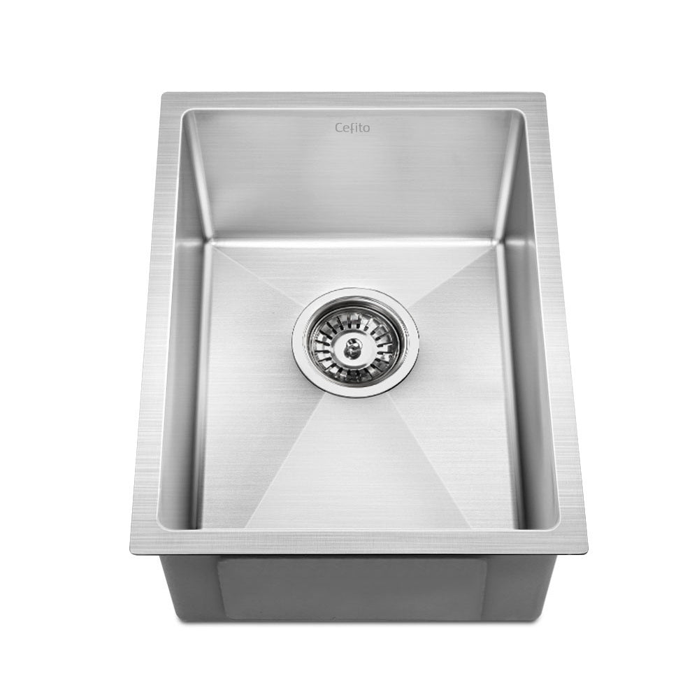 Stainless steel kitchen sink, silver single bowl 44x34cm