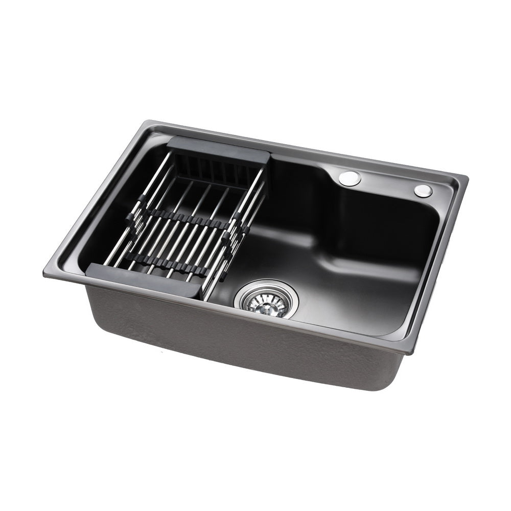 Kitchen sink, stainless steel black single bowl 61x43cm