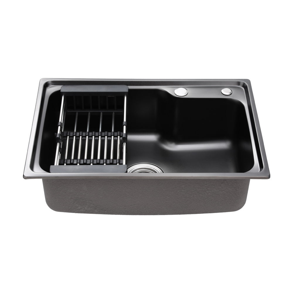 Kitchen sink, stainless steel black single bowl 61x43cm