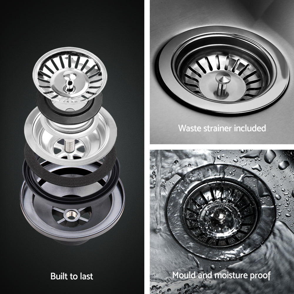 Kitchen sink, stainless steel black single bowl 61x43cm