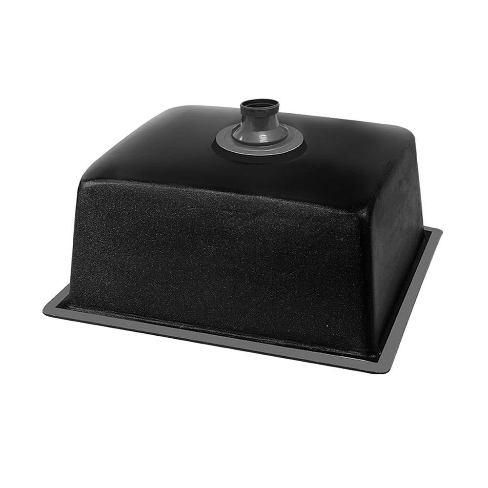 Granite stone laundry sink, black single bowl 61x47cm