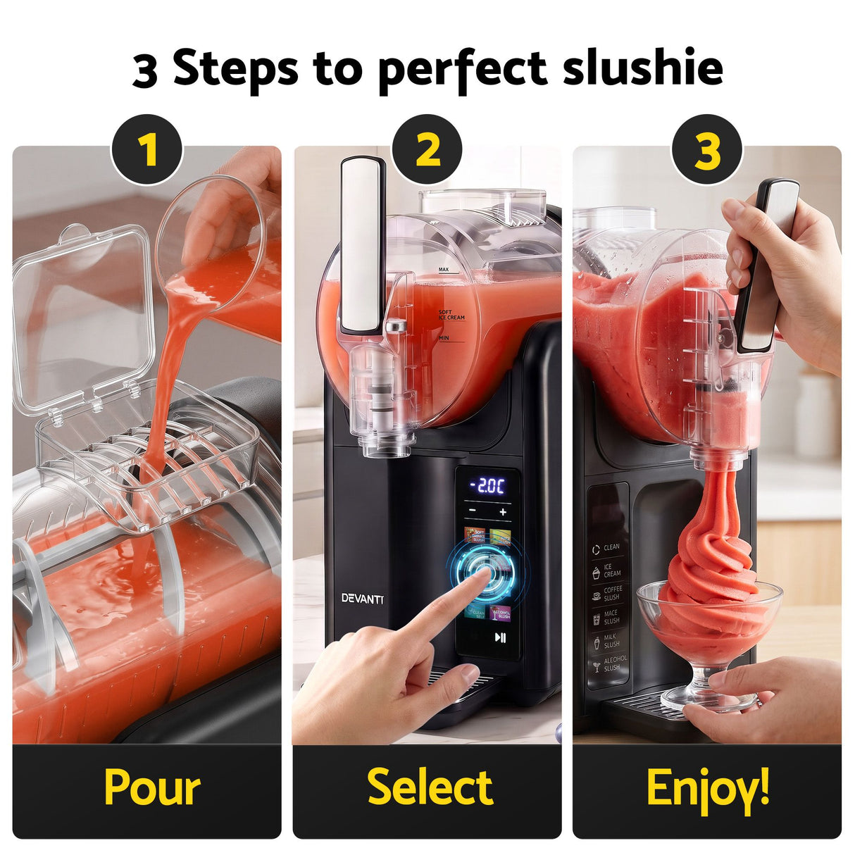 Child lock control detail on the black slushie machine