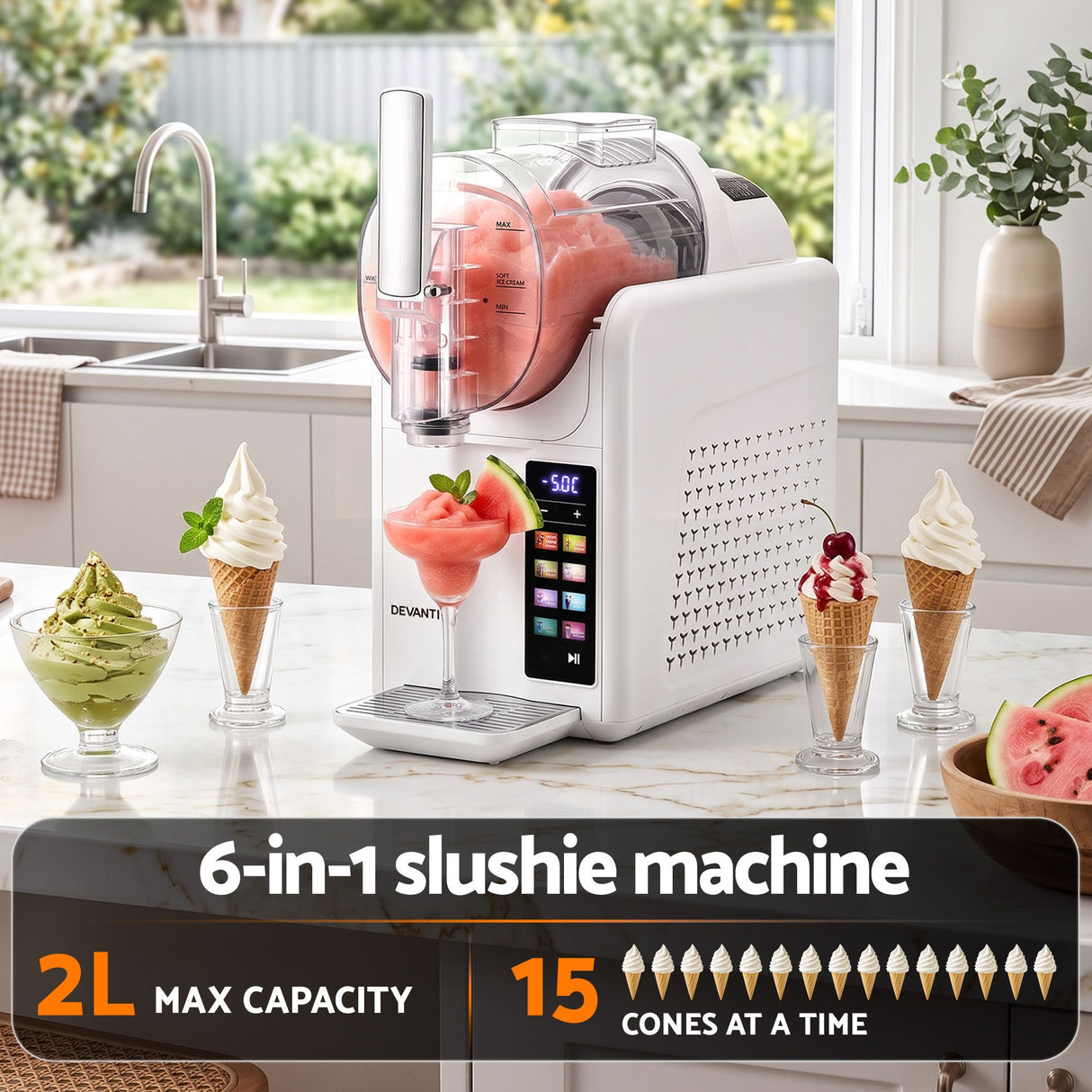 Soft serve ice cream made in the white slushie machine