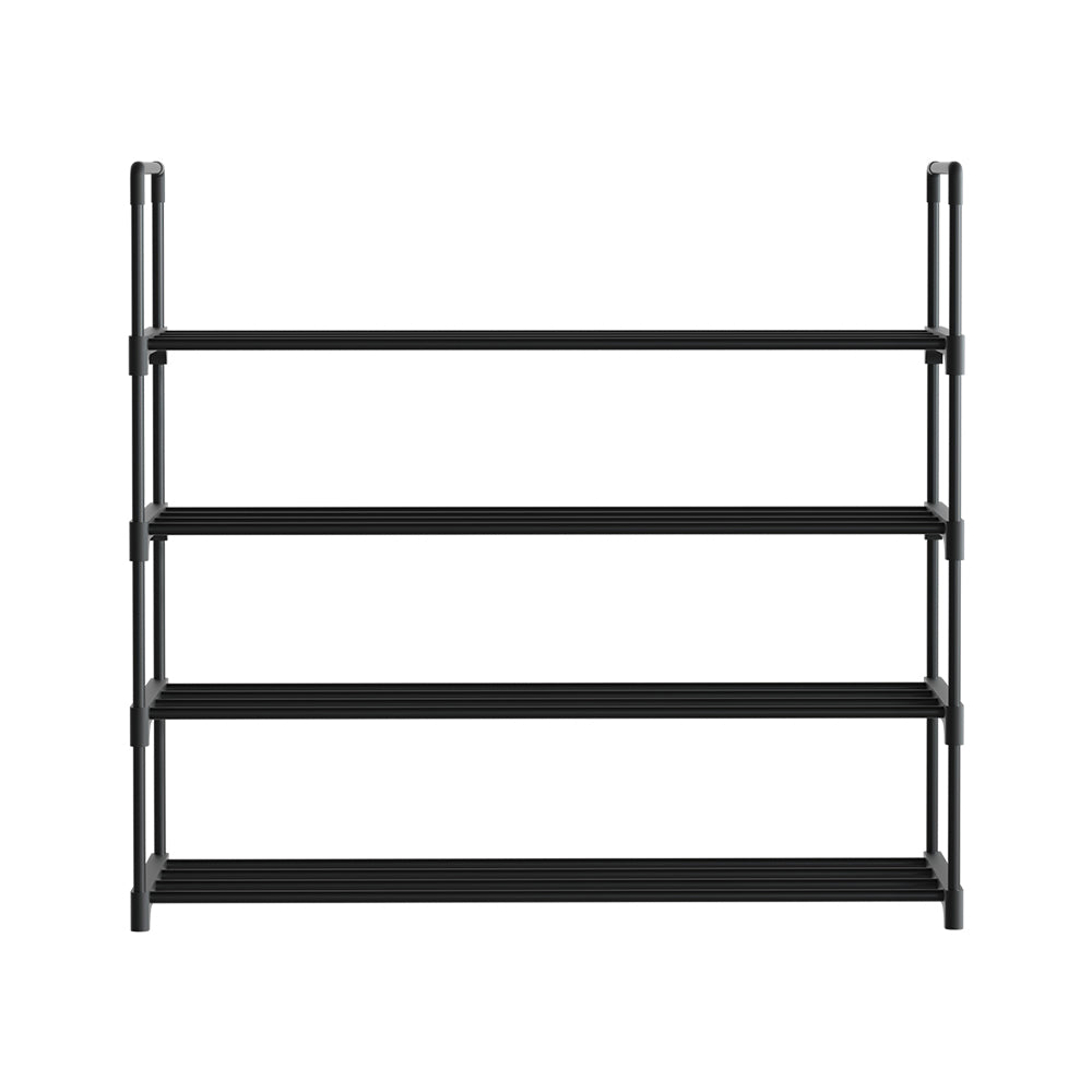 Artiss 4-Tier 16-Pair Stackable Black Shoe Rack — Innovative Design — Allure Home Collections