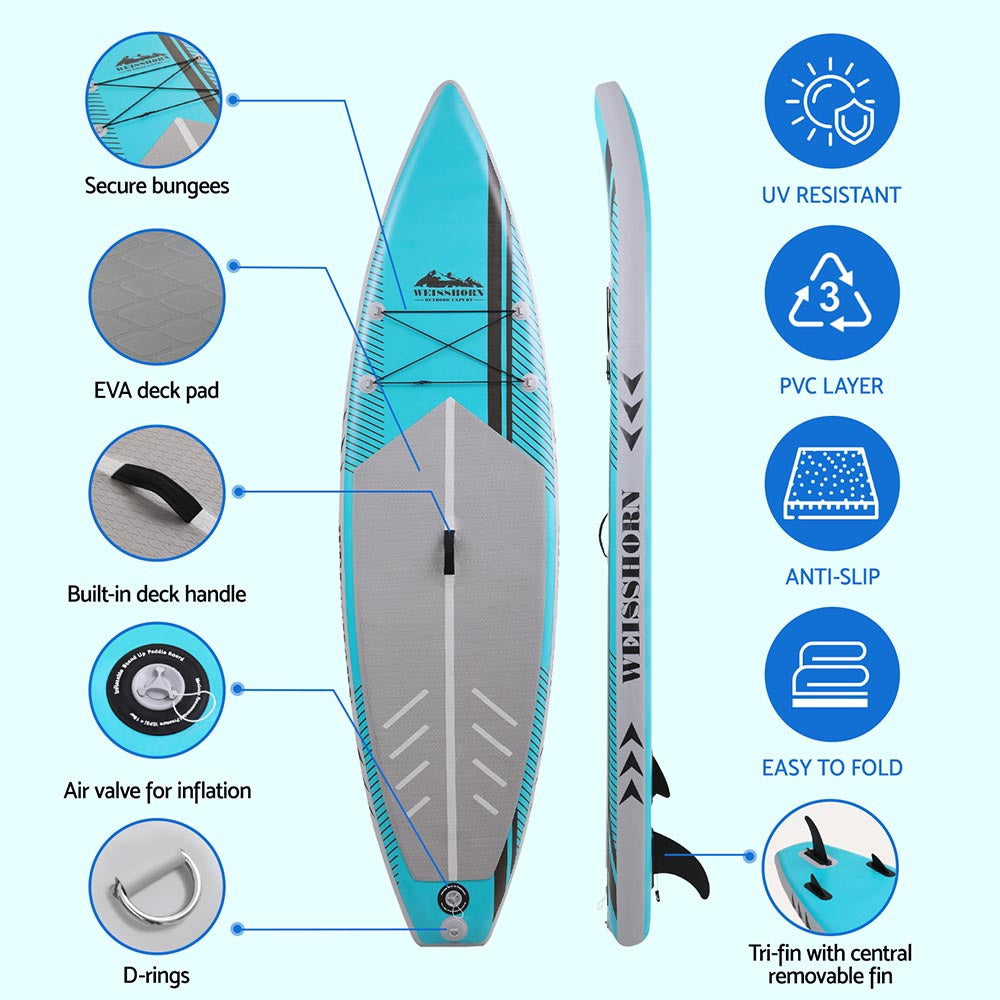 Inflatable Stand Up Paddle Board, 10.5ft Green, view 4