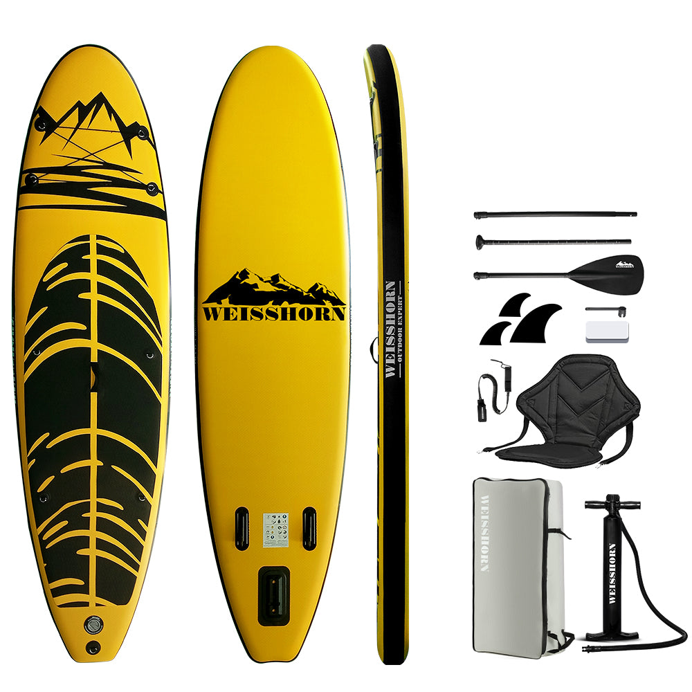 Inflatable Stand Up Paddle Board and Kayak, 10.6ft Yellow, view 3