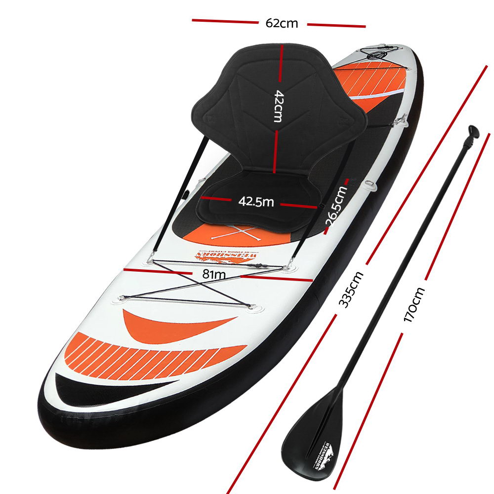 Inflatable Stand Up Paddle Board and Kayak, 11ft Red, view 2