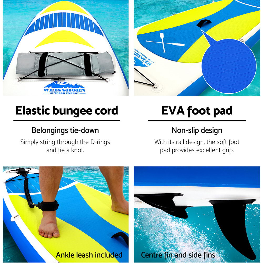 Inflatable Stand Up Paddle Board and Kayak, 11ft Yellow, view 5