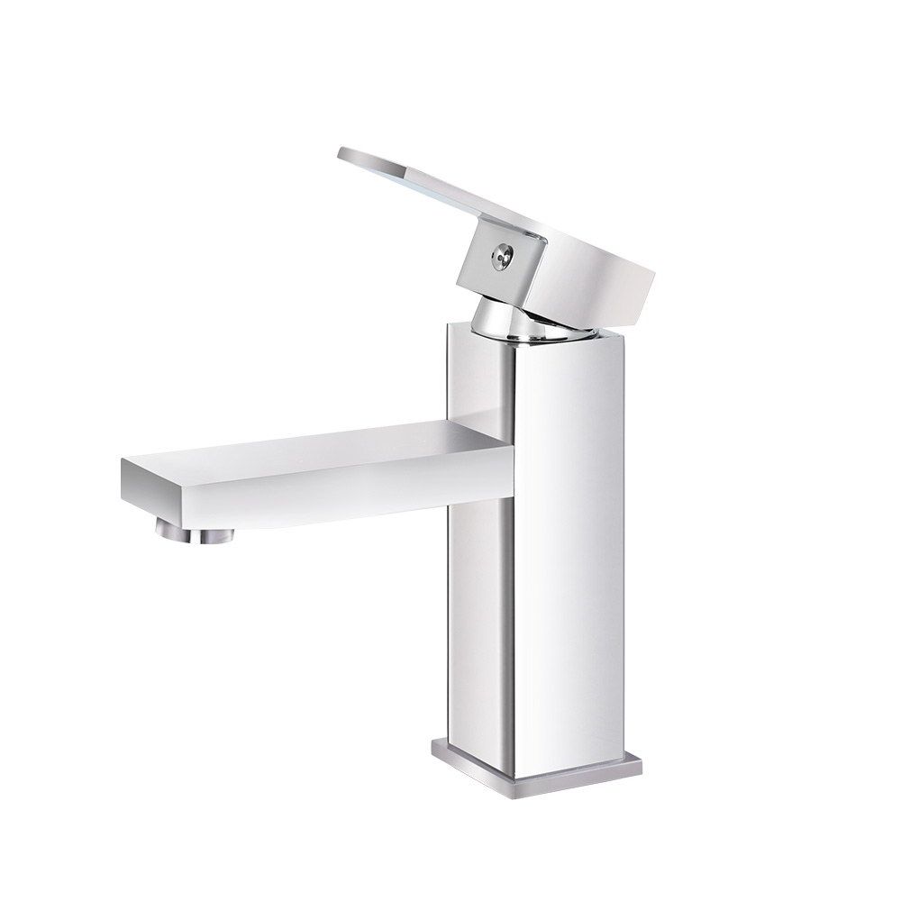 Square Bathroom Basin Mixer Tap Chrome