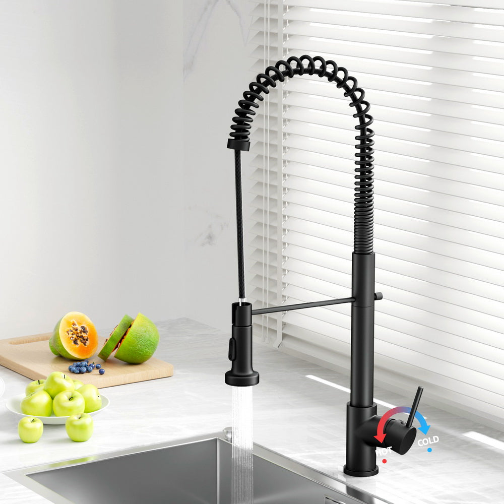 Pull Out Kitchen Mixer Tap, Two Spray Modes, Matte Black