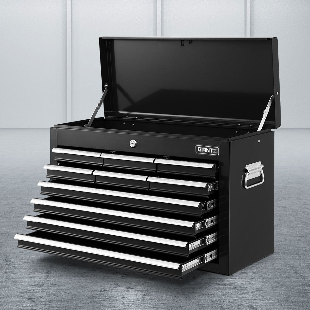 10 drawer steel tool chest cabinet in black