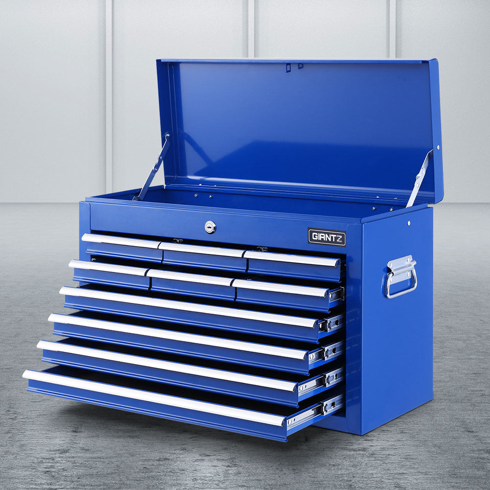 10 drawer steel tool chest cabinet in blue